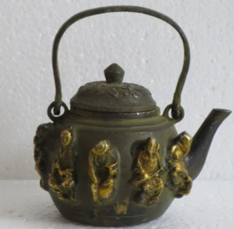 

Asia Collectible Decorated Old Handwork chinese Bronze teapot fast shipping