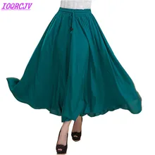 Плиссированная юбка для женщин летняя чистая хлопковая трапециевидная пляжная юбка модная богемная женская большая качающаяся длинная юбка IOQRCJV H386
