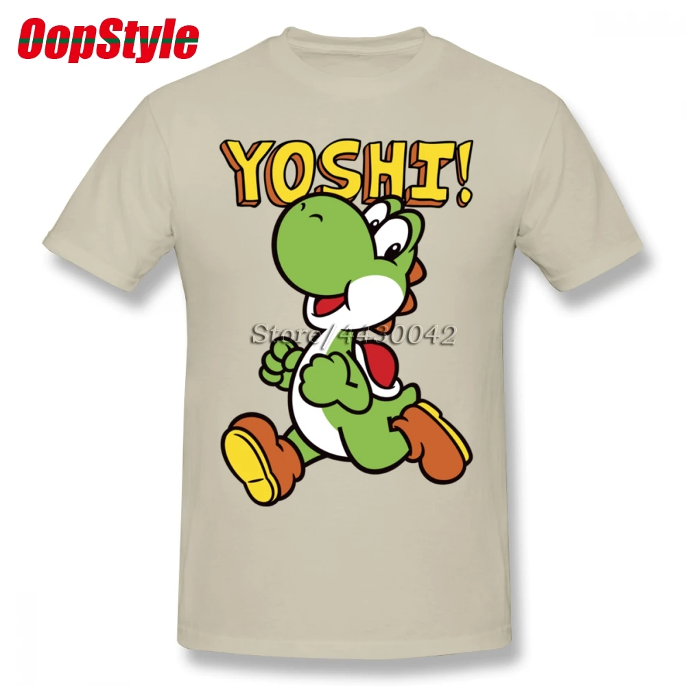 Yoshi Super Mario Bros футболка для мужчин плюс размер хлопковая Футболка команды 4XL 5XL 6XL Camiseta - Цвет: Хаки
