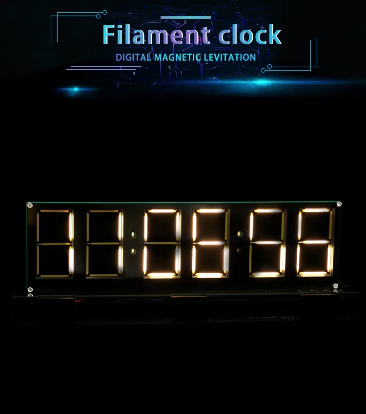 Ceramic filament acrylic lamp base creative vintage DIY digital electronic 3D LED clock
