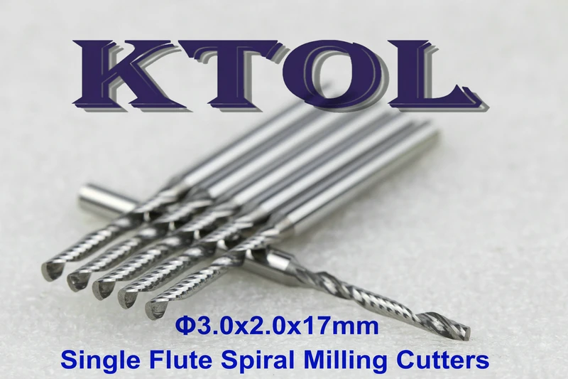 

3.0x2.0x17mm Single Flute Spiral Router Bits Carbide Endmill Wood Router Tools,Sharp Acrylic CNC Milling Machine Cutter Tools