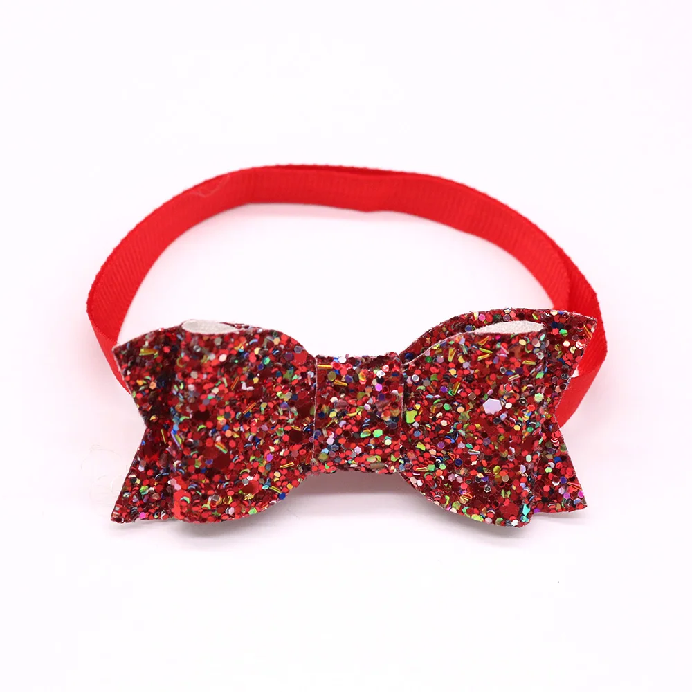 30 шт. собака галстук-бабочка ручной работы разноцветные блестки пластик щенок кошка регулируемый галстук-бабочка галстук аксессуары для