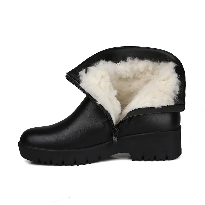 Cheville Garder Chaud De Noir Zip Med Pour Véritable 43 Au Neige Femmes Grande Mode Laine Cuir Taille En 35 Masgulahe Bottes Talons MzpGjqSULV