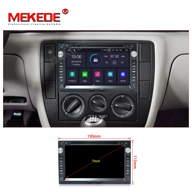 Best MEKEDE Android 9.0  4+64G IPS DSP 7INCH touch forVW/Passat/Golf/Skoda support GPS navi Ipod BT radio mic SWC OBD2 1