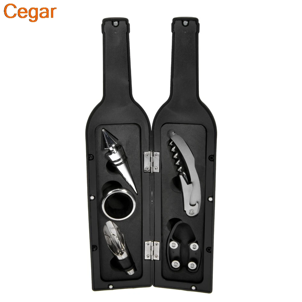 5 pcs/ set Wine Opener Tool Stopper Drip Ring Wine Pourer Stainless