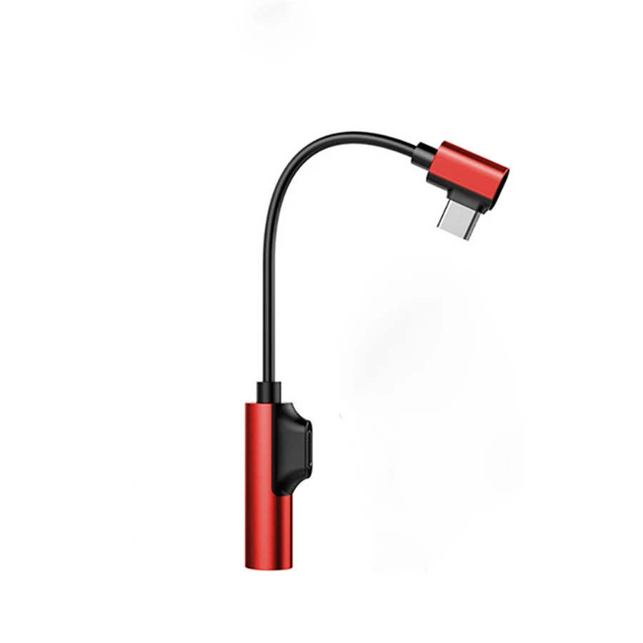 3,5 мм+ type-C аудио адаптер расширения музыка зарядки конвертер кабель для samsung S9 huawei P20 Xiaomi разделитель наушников - Цвет: Красный