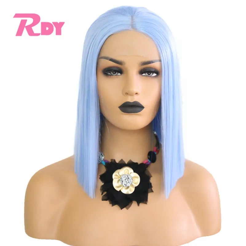 

RONGDUOYI 12Inch Short 13x3 Lace Wigs for Women Short Bob Straight Synthetic Lace Front Wig Side Part Heat Resistant Fiber Hair