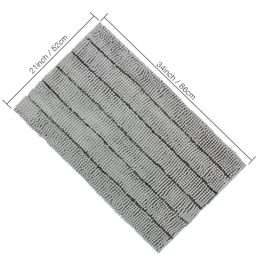 Светильник серый из твердой микрофибры синель коврик для ванной комнаты мохнатый нескользящий коврик водопоглощающий напольный коврик для входной двери размер 86*52 см