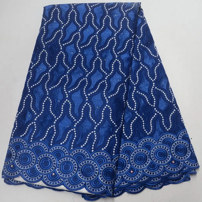 

Noble Royal Blue Nigerian Swiss Voile Cotton Lace Fabric Simple African Swiss Voile Laces In Switzerland High Quality PSA299-1