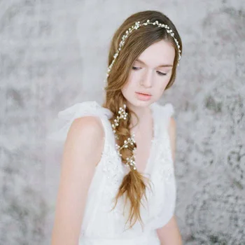 

Trendy Freshwater Pearls Luxury Headbands Wedding Bridal Flower Hair Ornament for Women Bride Hair Jewelry Accessorie