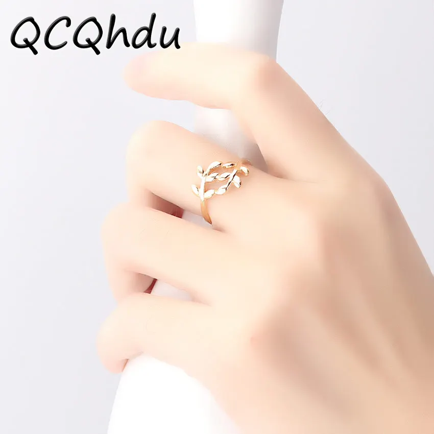 

1PC Two colors Tree Branch Leaves Ring for Women Girl Wedding Rings Jewelry Birthday Gifts for Friends Fashion Accessories