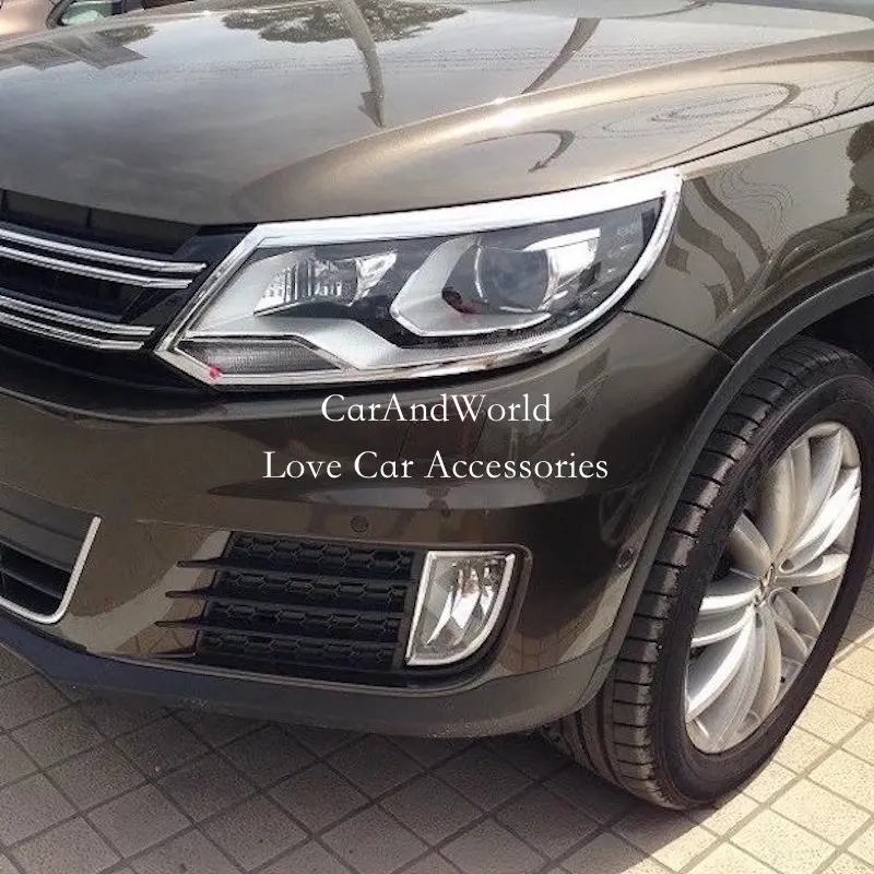 Для Фольксваген Tiguan 2013- фары крышка головки свет лампы рамка Панель планки ABS Chrome Стикеры автомобиля стиль аксессуары
