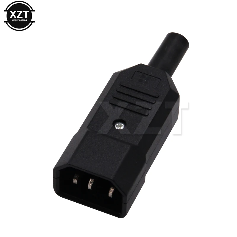

Newest 3 Pin IEC 320 C 14 C Male Plug Rewirable Power Connector Socket AC 250V/10A Panel Mounting Power Inlet Socket