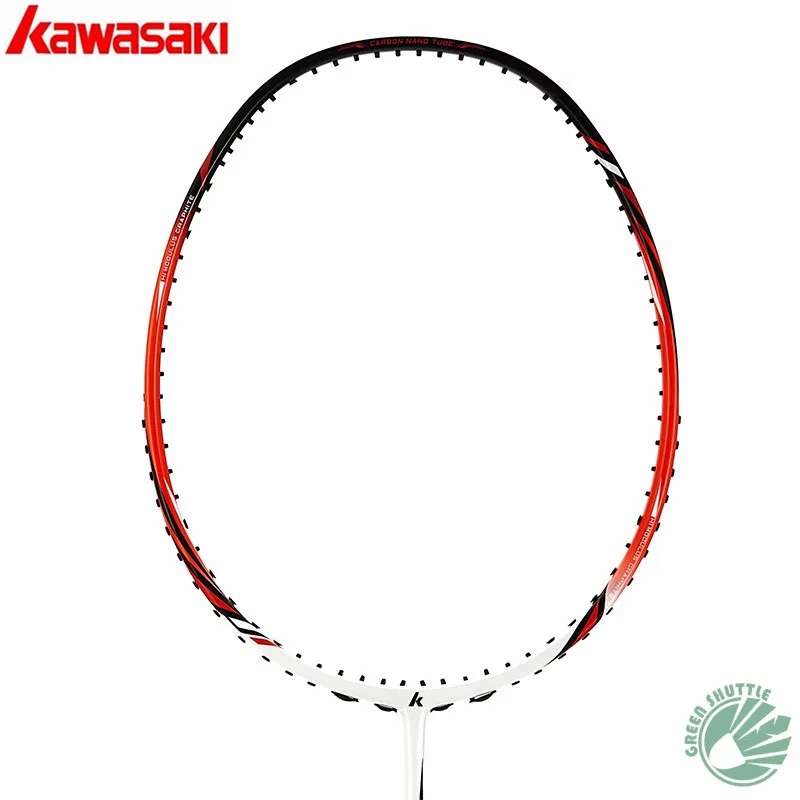 Новинка, настоящая ракетка для бадминтона Kawasaki, полностью углеродная, лучшая покупка, ракетка для бадминтона с бесплатным подарком, полузвезда - Цвет: Orange WithoutString