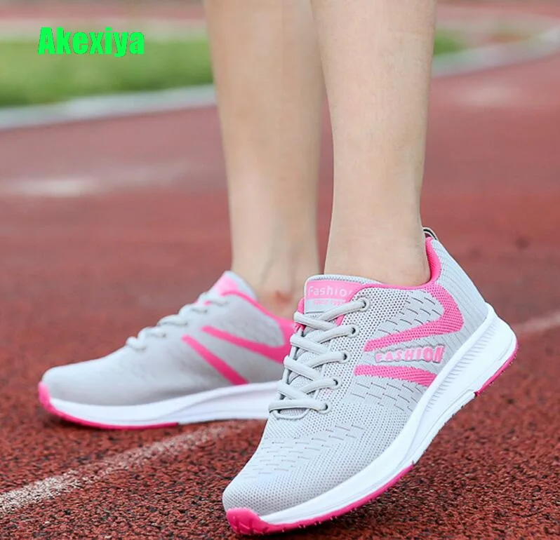 

Akexiya 2019 Autumn Sneakers Women Breathable Summer Lace-Up Casual Shoes Woman Ladies Flats Shoes Basket Female Tenis Femininos