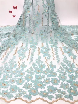

Excellent flower embroidery French net material party tulle mesh cloth for lady dress PDN167(5yards/lot)