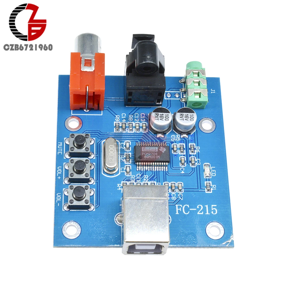 PCM2704 USB DAC для S/PDIF декодер звуковой карты плата 3,5 мм выход F/PC 2 канала аналоговый выход