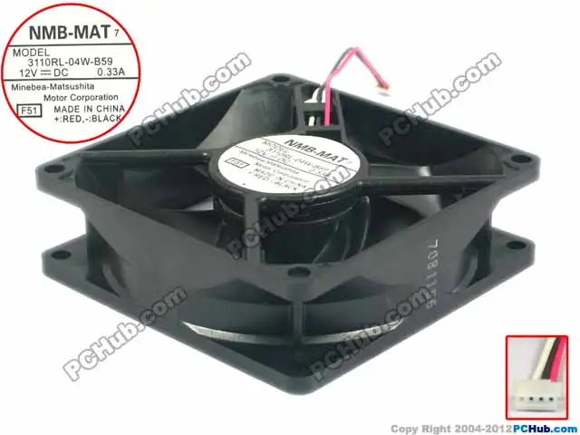 NMB MAT 3110RL 04W B59 F51 DC 12V 0.33A 3 жильный 80x80x25 мм Сервер вентилятор охлаждения|square fan|server fandc