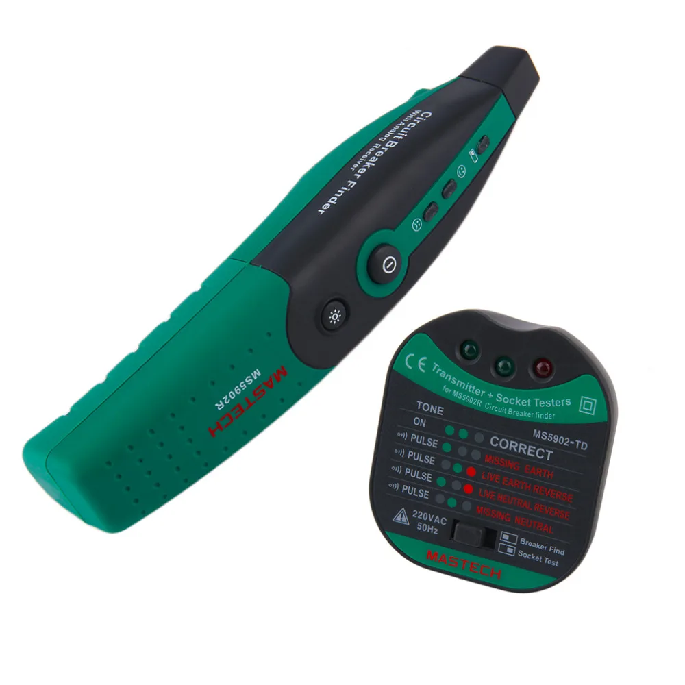 

1Pc MASTECH MS5902 Circuit Breaker LED Tester Finder CATII 600V Zeroline 220V EU