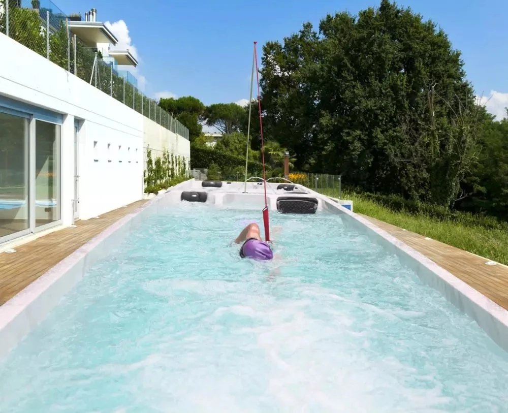 6,8 метров роскошный Американский Optix акриловый отдельно стоящий двойной зоны Гидро массаж открытый бассейн-спа ванна M-3373