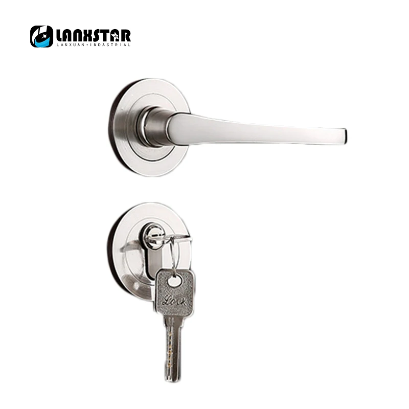 

Wholesale Brushed Nickel Zinc Alloy Lock Indoor Handle Spilit Locks Room Mute Lockset Safety Lockset Door-lock