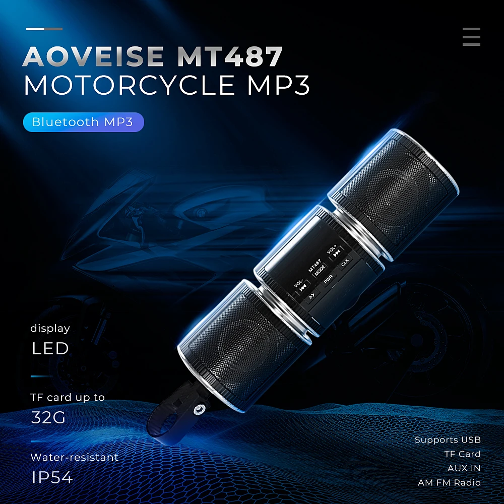 Zeepin MT487 мотоцикл MP3 плеер Подходит для ответа на звонки и прослушивания музыки