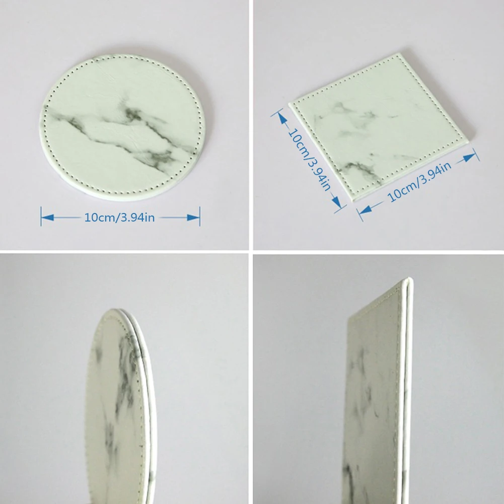 6 шт. набор Ins стиль мраморный принт PU Подставки современный подстаканник водонепроницаемый и термостойкий Настольный коврик украшение стола