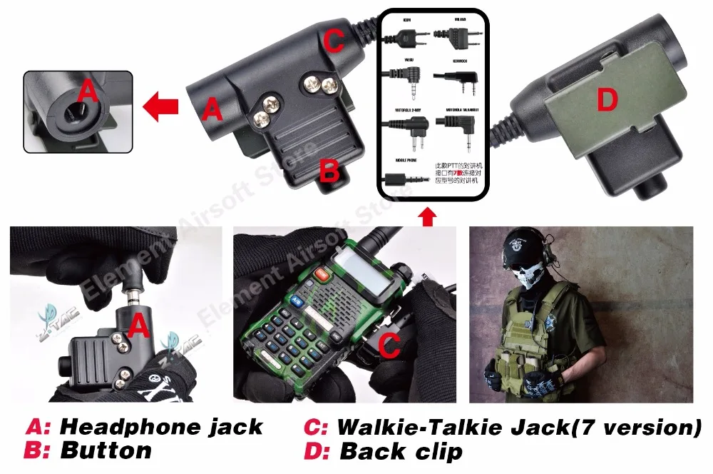 Fone de Ouvido Fone de Ouvido com Cancelamento de Ruído Z-tático Airsoft Elemento Aviação Comtac ii Peltor com Cancelamento de Ruído 2 Softair Esporte 23 Z-tático airsoft elemento aviação fone de ouvido