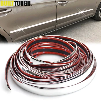 

6M Car Styling Chrome Side Rocker Panel Trim Molding Cover Door Window Decorative Strip Moulding Bumper Car Accessories 20mm