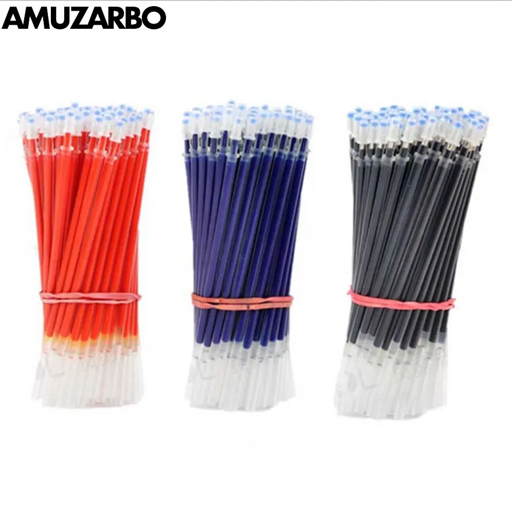 

100PCs / Lot Neutral Ink Needle Head Refill Thick Tube 0.5mm Smooth Signature Red and Black and Blue School Office Stationery