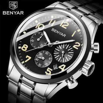 

New Men's Watches BENYAR Top brand 2019 Business Military Chronograph Waterproof Fashion Quartz Watches Relogio Masculino