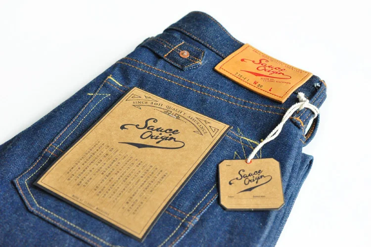 Соус происхождения ручной работы Роскошные джинсы завод окрашивание комбинезоны джинсы с краем джинсы сырые джинсовые джинсы синие прямые джинсы