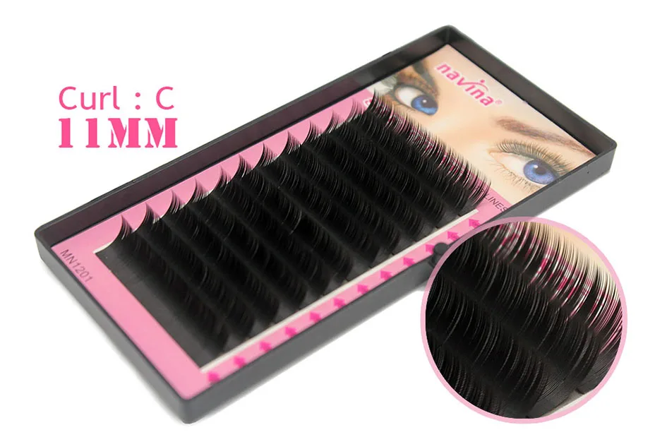 Navina 8cases/Lot Natural Soft MINK Eyelash 3D Volume Extension Individual Eyelashes Makeup Long B False Eye Lash C D Curl