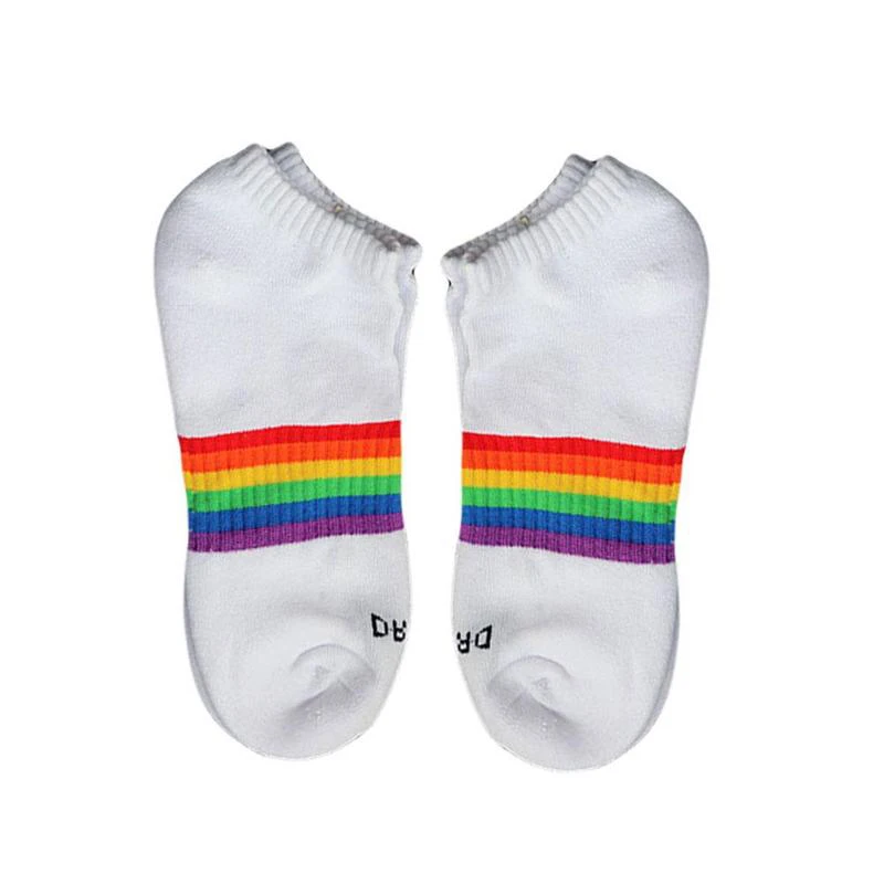 Stripes Men Cotton Socks Rainbow Causal Sport Long Crew Socks Outdoor Running Sport Breathable Skate Men's Ankle Socks