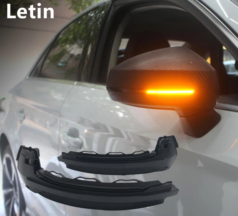 

Letin For Audi A3 S3 2013 2014 2015 2016 2017 2018 Side rearview Mirror Dynamic blinker scroll LED Turn Signal indicator Light