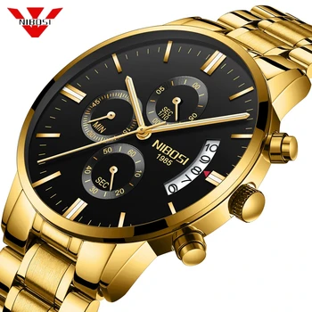 

Men Watch NIBOSI Chronograph Sport Mens Watches Top Brand Luxury Waterproof Quartz Watch Men Gold Clock Men Relogio Masculino