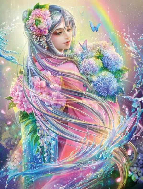 

5D DIY Diamond Painting "beauty girl" Full circular Diamond Of Rhinestones Embroidery Cross stitch Wall Sticker Home Decor