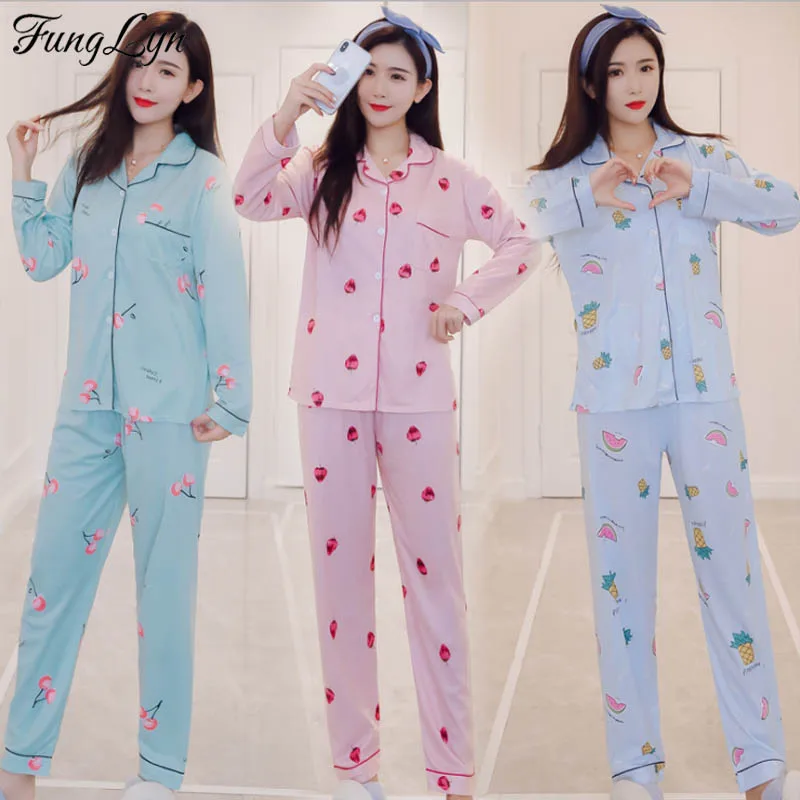 

FLC100 Korean Cardigan Pijama Feminino Sleepwear Pijamas Mujer Kawaii Pajama Set Kigurumi Pajamas Women Pyjama Femme Night Suit