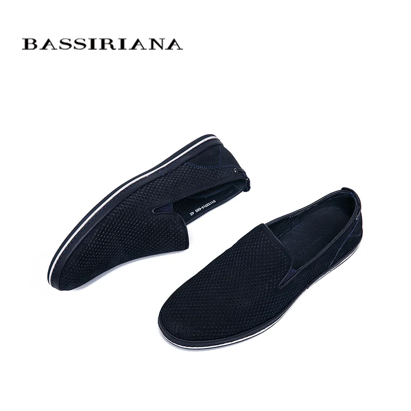 BASSIRIANA/2019 мужская повседневная обувь из натуральной коровьей кожи с круглым