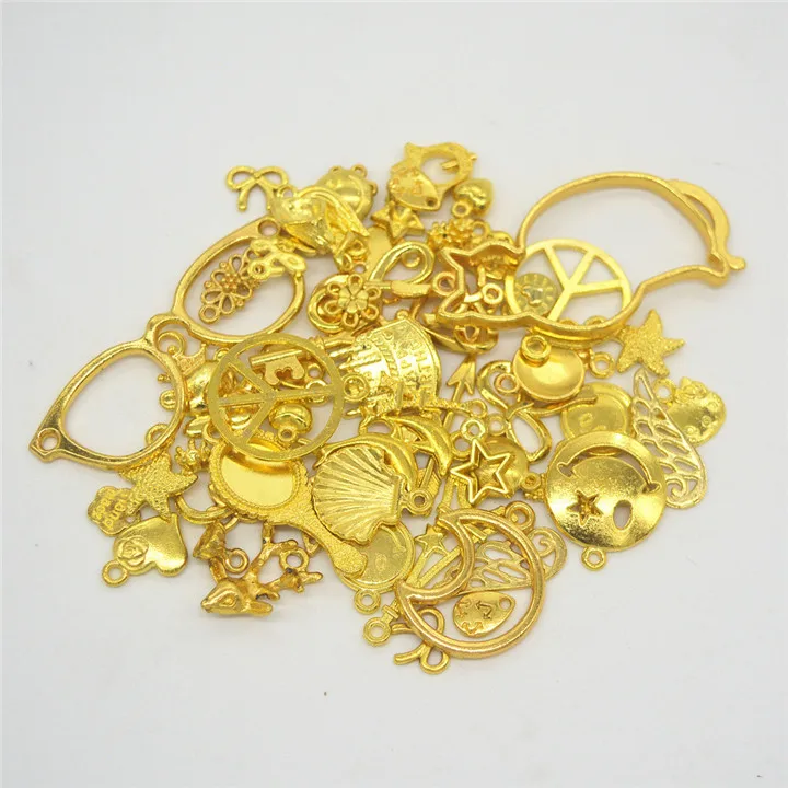 4   100g Alloy Gold Silver DIY Pendants For Necklace Earring Handmade Jewelry Marking Multiple Mixes Diy Jewelry Accessories Pendant
