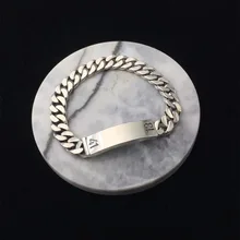 Цельное Серебро 925 мужской Браслет-цепь Топ Мода простой дизайн 925 пробы серебряные ювелирные изделия мужские цифры рок звезда браслет для мужчин