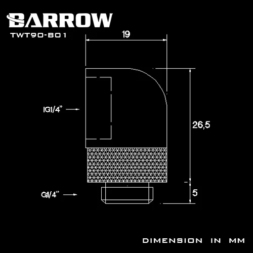 Вращающийся коннектор Barrow G1/4 &quotна 90 градусов вращающийся Коннектор с поворотом