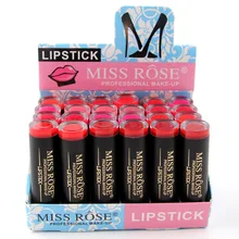24 PÇS/LOTE Miss Rose Natural Batom Maquiagem Batom Matte Batom Cosméticos À Prova D’ Água Sexy Red Lip Tint Batom Nu Fosco Batom