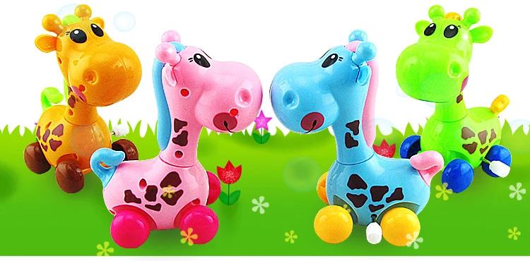 1 шт. Мультяшные звери Жираф заводные детские игрушки беговые передние и задние качели Классические игрушки для новорожденных детей случайный цвет