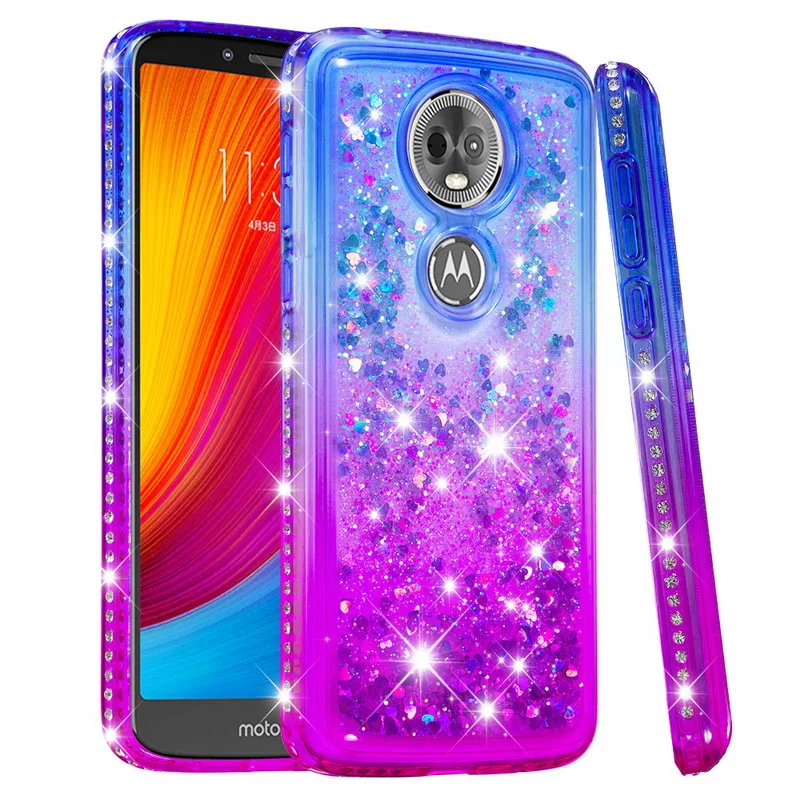 Блестящий 3D Алмазный блестящий чехол с сыпучим песком для Motorola Moto G6 Plus (2018) E5 Play US EU