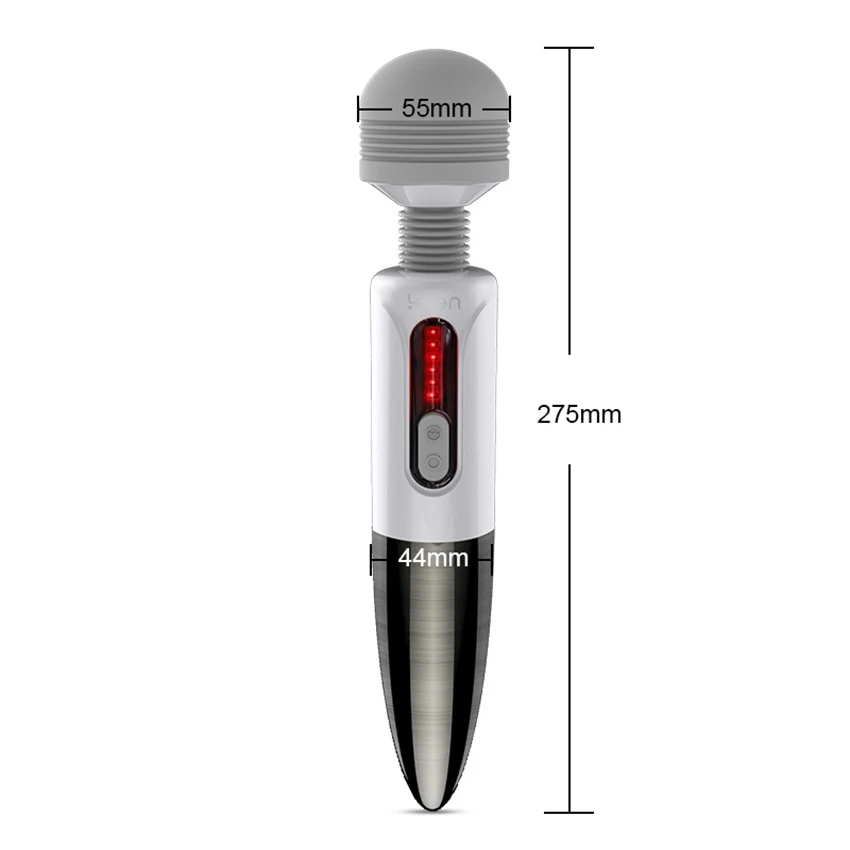  Leten 5 modos de vibraciones y 6 modos de pulso USB recargable Magic vibrador AV Wand Lightning cab