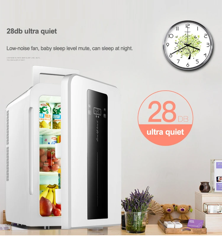 22L CNC dual-core car / home refrigerator mini refrigerator with single door student dormitory small fridge DC12v / AC220V 1PC