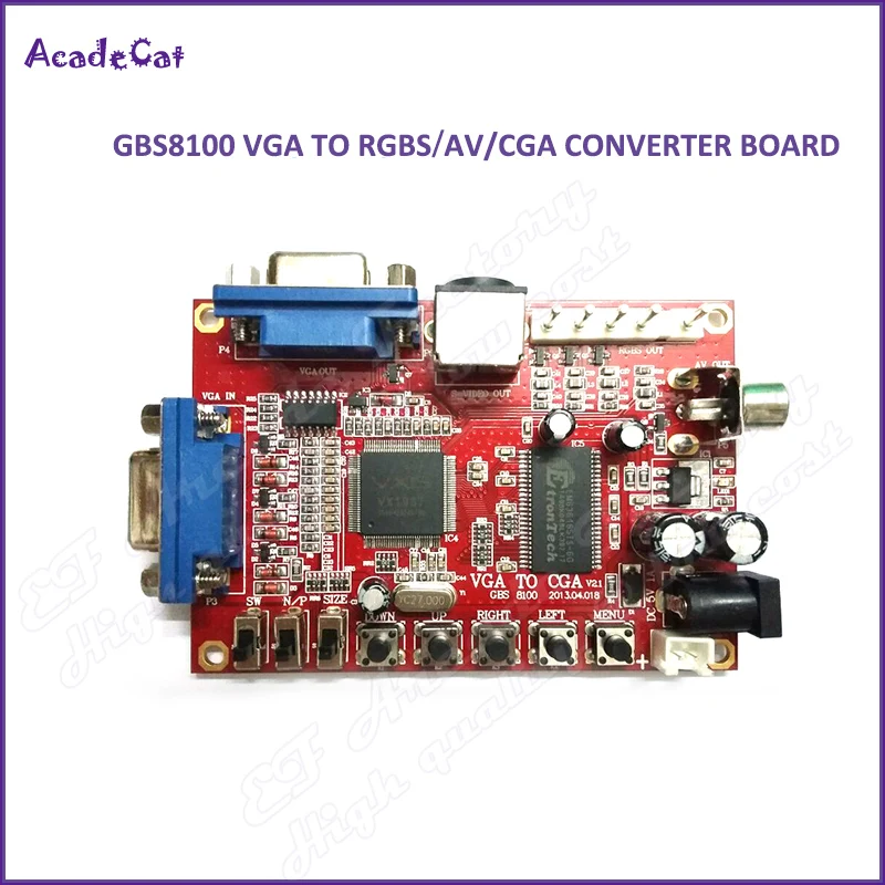 Бесплатная доставка видеоконвертер VGA в CGA с 5 контактами плата RGBS/CVBS/S VIDEO/AV для