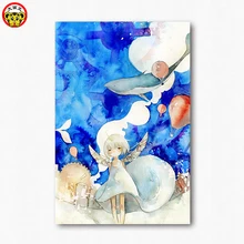 Картина по номерам художественная краска по номерам мультяшная красивая девушка детская комната ручная отделка новая картина "дом" по номерам