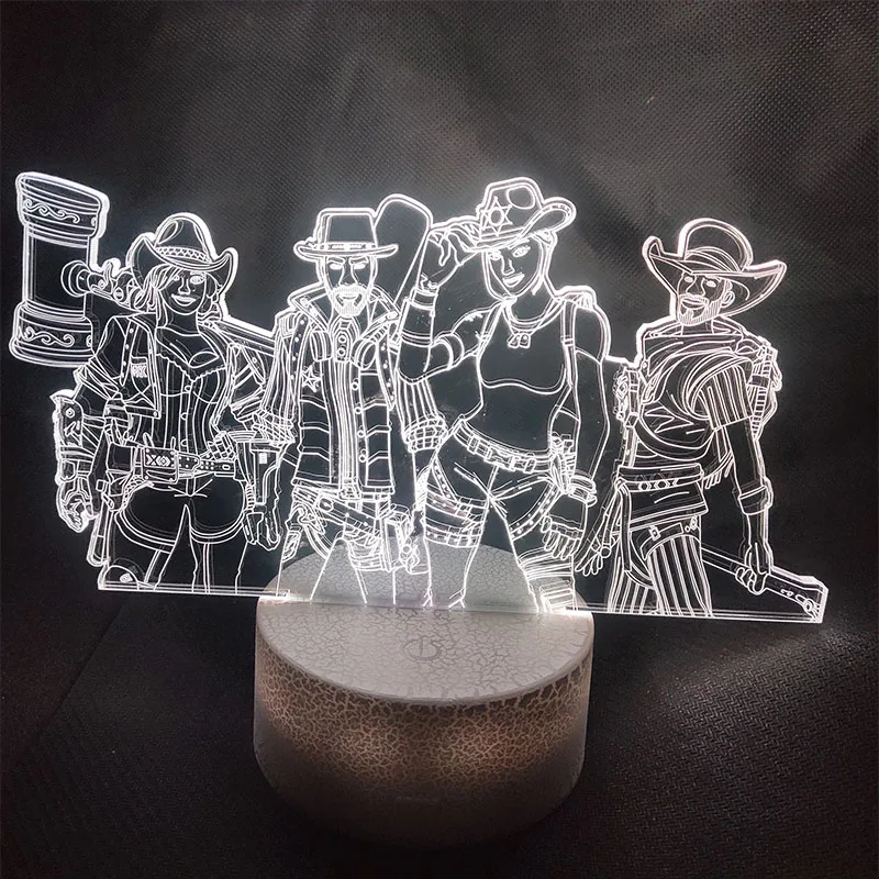 Игра Red Dead: Redemptio 3D акриловая лампа на стол светодиодный ночник сенсорный 7 цветов Изменение праздник Декор дома свет дети подарок